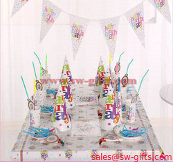 China Baby Birthday Party Decoration Disposable Tablewares Package Happy Birthday Party Set Disposable Supplies supplier