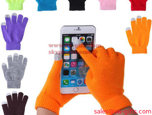 China Soft Cotton Touch Screen Gloves Ladies Women Men Winter Warm Wrist Gloves For Mobile Phone Tablet supplier