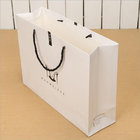 large capacity white shopping paper bags with brand logo printed for clothing boutique