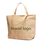 custom logo printing large jute carrier bags promotional burlap shopping bags
