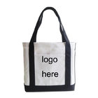 reusable two-tone design personalzied logo canvas grocery bags with outside pocket