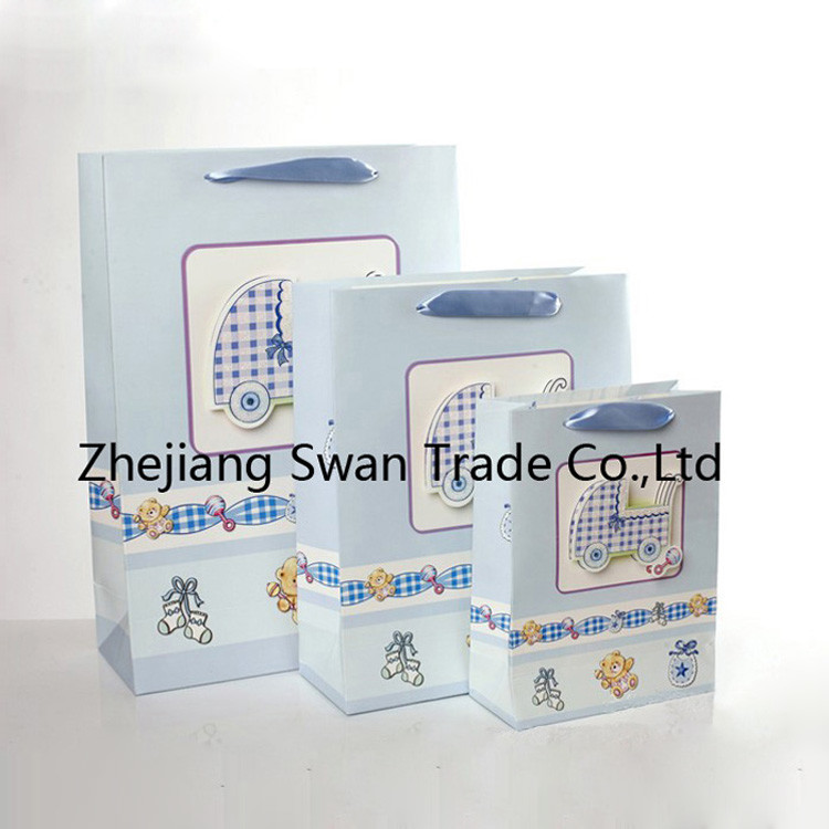 lovely style children gift paper handle bags customized printing available