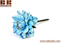 natural genuine leather custom colorful handmade wooden floral hair fork