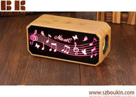 2018 Promotional Gift Touch Screen Color LED Light Blue tooth Speaker Wooden Home Portable Wireless Bluetooth Speaker