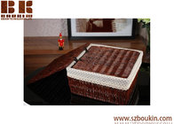Popular eco-friendly square PVC woven storage basket for flower gift, baby gift