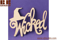 Unfinished Wood Laser Cut "Wicked" Cutout wooden Halloween craft and decorations