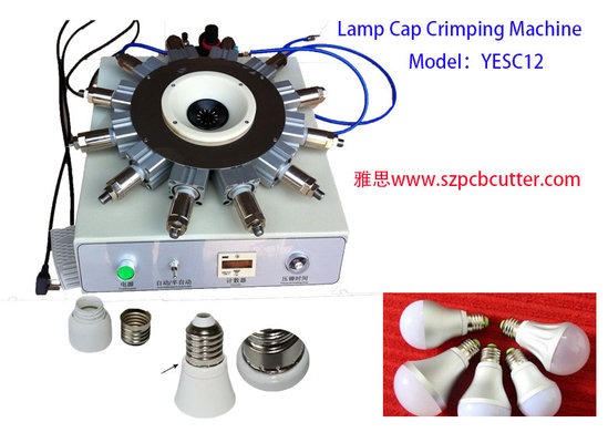 Lamp Cap Hole Crimping Machine For E27 B22 E22  Cap  Crimping One Year Warranty supplier