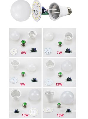 SKD LED BULB PARTS For 3W 5W 7W 9W 10W 12W 13W 20W 36W 50W E27 B22 supplier