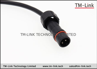 China M16 waterproof plastic screw 2 Core black cable with PVC jacket for LED connecting supplier