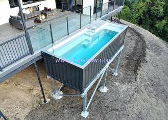 Custom Steel Structure Outdoor Laminated Glass New 20gp Container Swimming Pool for sale 