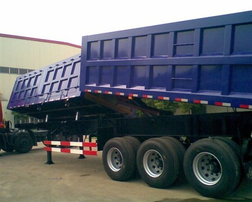 China Garden Landscape Dump Truck Trailer With Hydraulic Cylinder Lifting system supplier