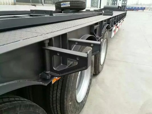 3 Axle Lowbed Semi Trailer , Low Flatbed Trailer With Air Suspension System supplier