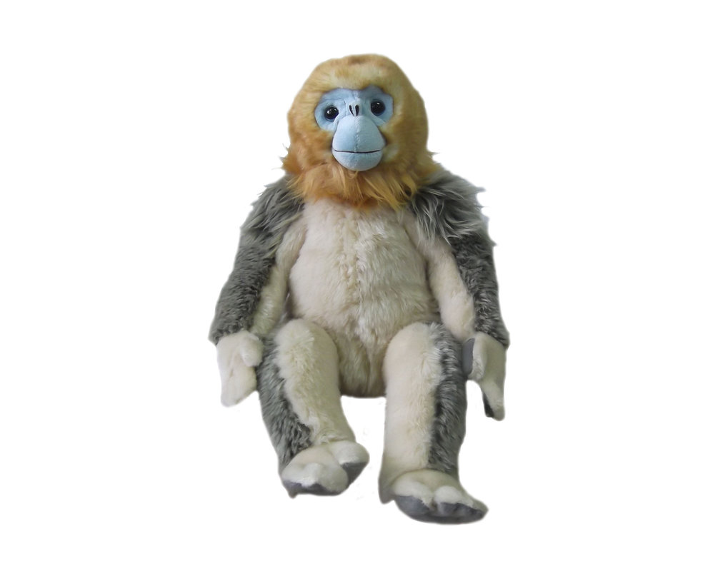 6'' sitting golden snub-nosed monkey plush toy