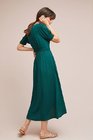 Western Women Elegant Short Sleeve Long Green Wrap Dress Midi Dresses Wrap 1