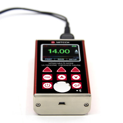 Дисплей цвета ТФТ тестера толщины высокой точности ультразвуковой с регулируемым баклигхт МТ660