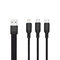 3 In 1 Fabric Braided 3A Fast Charging USB Data Cable USB Charging Cable For Computer, Mobile Phone,Computer