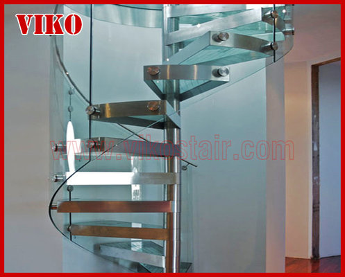 Spiral StaircaseVH43S Tread Tempered glass Aluminum Baluster Glass Handrail 304 Stainless Steel