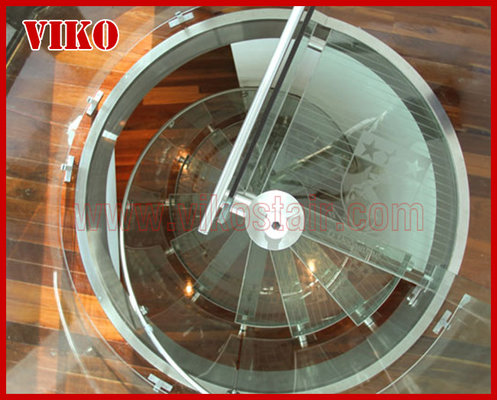 Spiral StaircaseVH43S Tread Tempered glass Aluminum Baluster Glass Handrail 304 Stainless Steel