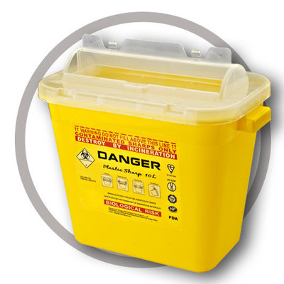 China 10 Litre Sharps disposal container, Sliding Lid, Red,Sharps Container  | WinnerCare supplier
