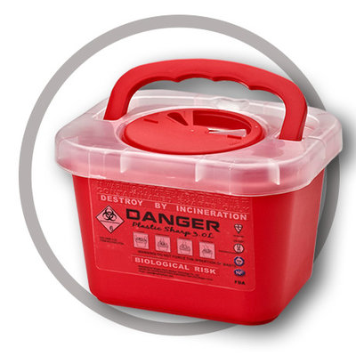 China 3 Litre Sharps disposal container, Sharps Container, Red sharps containers - WinnerCare supplier