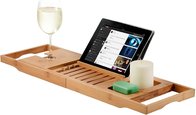 Premium Bamboo Bathtub Tray Caddy - Wood Bath Tray Expandable with Book and Wine Holder - Great Gift Idea for Loved Ones