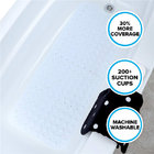 White Extra Long Bath Tub Mat Adds Non-Slip Traction to Tubs &amp; Showers - 30% Longer Than Standard Mats!