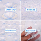 Bath mat, matte, antiskid, safe, antibacterial, strong suction cup, 100 x 40cm super long, durable (transparent)