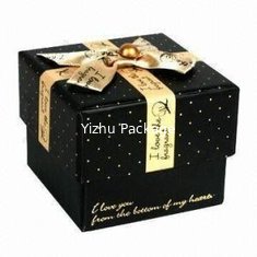 China Luxury food candy paper gift packaging box with colorful ribbon supplier