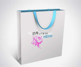 China custom any size luxury white shopping paper bag with printed logo supplier