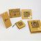 5*5cm Gold foil logo vintage recycled brown kraft paper hangtag supplier