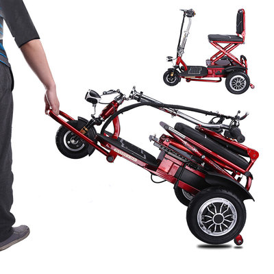 China Fortable three wheel  scooter for elderly  people folding tricycle 12AH lithium Battery supplier